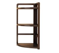 LIbgiubhy Soporte esquinero con 2 estantes que ahorra espacio para escritorio, organiza dos estanterías de madera y metal, estante de pared esquinero de fácil instalación