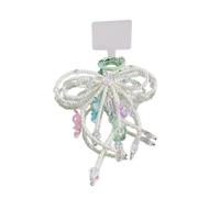 LIbgiubhy Stylich - Llavero con colgante de lazo colorido para teléfono, diseño de nudo de mariposa, llavero portátil, accesorio para mujer