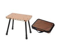 LIbgiubhy Taburete plegable 2 en 1 para acampar al aire libre, práctica mesa pequeña, aleación de aluminio, silla pequeña plegable para camping y picnics