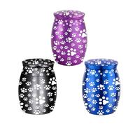 LIbgiubhy Tarro conmemorativo para cenizas de cremación para perros, pequeño recuerdo de mascotas, recuerdos, patas, gatos, urnas para pérdida de mascotas, 3 unidades