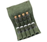 LIbgiubhy Tarros organizadores de especias portátiles, bolsa de almacenamiento única para botellas de especias para mochileros y cocinar al aire libre, Verde con botella