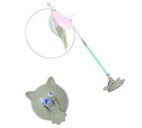 LIbgiubhy Varita de ejercicio para gatitos, base de ventosa de alta resistencia, alambre de acero elástico largo para jugar activamente, juguete para mascotas, juguete de ejercicio para la salud de