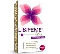 LIBIFEME 60+ Pastillas Post Menopausia - Sin Fito Estrogenos - Especial Mujeres Maduras - Protector intimo que mejora la sequedad vaginal e hidratación de la piel ojos y mucosas - Tratamiento 1 mes