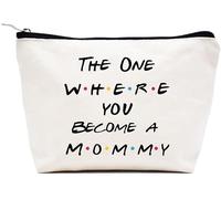 LIBIHUA Estuche de Maquillaje para Mujer, Estuche de Cosméticos Regalos para Hombre, Estuche de Viaje para Mujer, Beige, 9.8 ″ W x 7″ H x 2.7″ Bottom, 20-The One Where Become Mommy