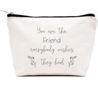 LIBIHUA Estuche de viaje para mujer, regalo para el día de la madre, cumpleaños, Navidad, bolsa de maquillaje, bolsa de cosméticos, bolsa de viaje, Beige, 9.8 ″ W x 7″ H x 2.7″ Bottom, 800-You Are the