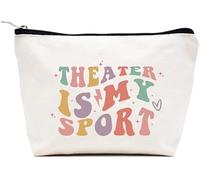 LIBIHUA Estuche de viaje para mujer, regalo para el día de la madre, cumpleaños, Navidad, bolsa de maquillaje, bolsa de cosméticos, bolsa de viaje, Beige, 9.8 ″ W x 7″ H x 2.7″ Bottom, 829-theater is