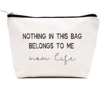 LIBIHUA Regalo de anuncio de embarazo, regalo para nueva mamá, bolsa de maquillaje, bolsa de cosméticos, bolsa de viaje, Beige, 9.8 ″ W x 7″ H x 2.7″ Bottom, 863-nothing in This Bag Belong