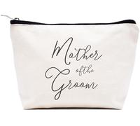 LIBIHUA Regalos de compromiso, regalo de boda para mujeres, regalos de despedida de soltera para mujeres, bolsa de maquillaje, bolsa de cosméticos, bolsa de viaje, Beige, 9.8 ″ W x 7″ H x 2.7″ Bottom,