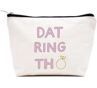 LIBIHUA Regalos de compromiso, regalo de boda para mujeres, regalos de despedida de soltera para mujeres, bolsa de maquillaje, bolsa de cosméticos, bolsa de viaje, Beige, 9.8 ″ W x 7″ H x 2.7″ Bottom,