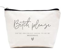 LIBIHUA Regalos de compromiso, regalo de boda para mujeres, regalos de despedida de soltera para mujeres, bolsa de maquillaje, bolsa de cosméticos, bolsa de viaje, Beige, 9.8 ″ W x 7″ H x 2.7″ Bottom,