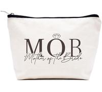 LIBIHUA Regalos de compromiso, regalo de boda para mujeres, regalos de despedida de soltera para mujeres, bolsa de maquillaje, bolsa de cosméticos, bolsa de viaje, Beige, 9.8 ″ W x 7″ H x 2.7″ Bottom,