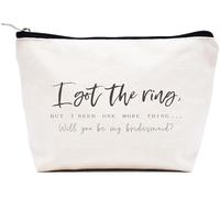 LIBIHUA Regalos de compromiso, regalo de boda para mujeres, regalos de despedida de soltera para mujeres, bolsa de maquillaje, bolsa de cosméticos, bolsa de viaje, Beige, 9.8 ″ W x 7″ H x 2.7″ Bottom,