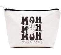 LIBIHUA Regalos de compromiso, regalo de boda para mujeres, regalos de despedida de soltera para mujeres, bolsa de maquillaje, bolsa de cosméticos, bolsa de viaje, Beige, 9.8 ″ W x 7″ H x 2.7″ Bottom,