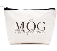 LIBIHUA Regalos de compromiso, regalo de boda para mujeres, regalos de despedida de soltera para mujeres, bolsa de maquillaje, bolsa de cosméticos, bolsa de viaje, Beige, 9.8 ″ W x 7″ H x 2.7″ Bottom,