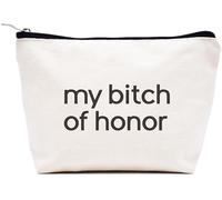 LIBIHUA Regalos de compromiso, regalo de boda para mujeres, regalos de despedida de soltera para mujeres, bolsa de maquillaje, bolsa de cosméticos, bolsa de viaje, Beige, 9.8 ″ W x 7″ H x 2.7″ Bottom,