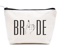 LIBIHUA Regalos de compromiso, regalo de boda para mujeres, regalos de despedida de soltera para mujeres, bolsa de maquillaje, bolsa de cosméticos, bolsa de viaje, Beige, 9.8 ″ W x 7″ H x 2.7″ Bottom,