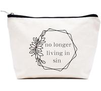 LIBIHUA Regalos de compromiso, regalo de boda para mujeres, regalos de despedida de soltera para mujeres, bolsa de maquillaje, bolsa de cosméticos, bolsa de viaje, Beige, 9.8 ″ W x 7″ H x 2.7″ Bottom,