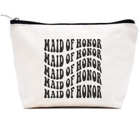 LIBIHUA Regalos de compromiso, regalo de boda para mujeres, regalos de despedida de soltera para mujeres, bolsa de maquillaje, bolsa de cosméticos, bolsa de viaje, Beige, 9.8 ″ W x 7″ H x 2.7″ Bottom,