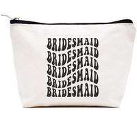 LIBIHUA Regalos de compromiso, regalo de boda para mujeres, regalos de despedida de soltera para mujeres, bolsa de maquillaje, bolsa de cosméticos, bolsa de viaje, Beige, 9.8 ″ W x 7″ H x 2.7″ Bottom,