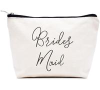 LIBIHUA Regalos de compromiso, regalo de boda para mujeres, regalos de despedida de soltera para mujeres, bolsa de maquillaje, bolsa de cosméticos, bolsa de viaje, Beige, 9.8 ″ W x 7″ H x 2.7″ Bottom,