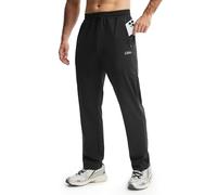 Libin Pantalon Chandal Hombre Recto Largos Deporte Running Pantalón Cintura Elástica de Fato Treino Gimnasio Chinos Jogger con Bolsillos de Cremallera, Negro 3XL