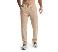 Libin Pantalon Chandal Hombre Recto Largos Deporte Running Pantalón Cintura Elástica de Fato Treino Gimnasio Chinos Jogger con Bolsillos de Cremallera, Caqui XXL