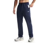 Libin Pantalon Chandal Hombre Recto Largos Deporte Running Pantalón Cintura Elástica de Fato Treino Gimnasio Chinos Jogger con Bolsillos de Cremallera, Azul Marino M
