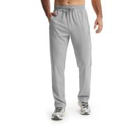 Libin Pantalon Chandal Hombre Recto Largos Deporte Running Pantalón Cintura Elástica de Fato Treino Gimnasio Chinos Jogger con Bolsillos de Cremallera, Gris Plateado XXL