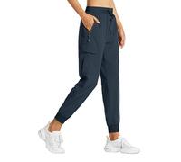 Libin Pantalones Trekking Mujer Pantalón de Cargo Joggers Ligero Secado Rápido Senderismo Pantalones de Montaña Deportivos Entrenamien Casual al Aire Libre, Azul Marino XXXL