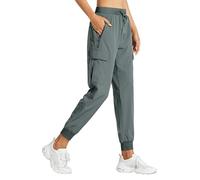 Libin Pantalones Trekking Mujer Pantalón de Cargo Joggers Ligero Secado Rápido Senderismo Pantalones de Montaña Deportivos Entrenamien Casual al Aire Libre, Gris Metrópolis M
