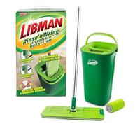 Libman Rinse 'n Wring Mop and Bucket System | Mopa de Microfibra para Suelos | Limpiador de Suelos de Madera Dura | Mopa húmeda y Seca | Cámaras de Agua Limpia y Sucia | Cuchillas de Goma | 2