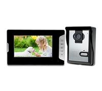 LIBO Videoportero Kit Cableado Audio 7" Impermeable Digital HD Monitor Visión Nocturna IR Cámara para Sistema de Entrada de Puerta de Casa, Sólo movimiento