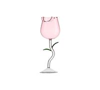 LIBOOI Copa de vino rosa, copas de cóctel de 280 ml, copas de vino tinto románticas, copa de vidrio transparente para boda, día de San Valentín, fiesta, aniversario, rosa