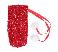 LIBOOI Funda para botella de vino de Navidad, soporte de vino de Navidad con lentejuelas brillantes, cubierta decorativa para botella de vino, decoración del hogar de Navidad, regalos de vino de
