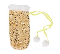 LIBOOI Funda para botella de vino de Navidad, soporte de vino de Navidad con lentejuelas brillantes, cubierta decorativa para botella de vino, decoración del hogar de Navidad, regalos de vino de