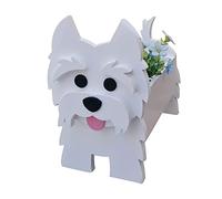 LIBOOI Maceta para perros, maceta de flores de animales para plantas al aire libre, regalos de West Highland Terrier para mujeres y hombres amantes de los perros, macetas de contenedores de
