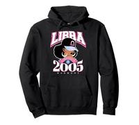 Libra 2005 Zodiac Year Melanina Skin Afro Diva Rasgos Sudadera con Capucha