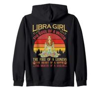 Libra Chica Zodíaco Signo Astrológico Yoga Retro Vintage Sudadera con Capucha