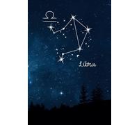 Libra Constellation Journal Notebook - Night Sky with Landscape Silhouette: 6"x9" Paperback College Ruled Composition Notebook, 120 lined pages, ... Birthday Gift (September 23 - October 22)