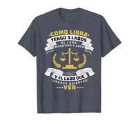 Libra Horócopo Zodiacal - Septiembre Signo Camiseta, Hombre, Azul Jaspeado, XL