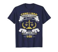 Libra Horócopo Zodiacal - Septiembre Signo Camiseta, Hombre, Azul Marino, 6XL