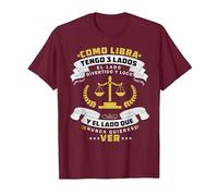 Libra Horócopo Zodiacal - Septiembre Signo Camiseta, Hombre, Granate, XL