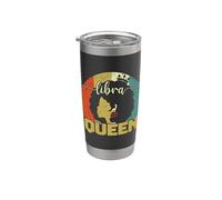 Libra Queen Libra Cumpleaños Afro Libra Signo del zodiaco Vintage Vaso térmico de acero inoxidable de doble pared