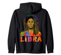 Libra Queen Loc'd Mujer Negra Zodiaco Africano Cumpleaños Sudadera con Capucha
