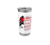 Libra Queen Messy Bun Libra - Signo del zodiaco de cumpleaños para mujeres y niñas Vaso térmico de acero inoxidable de doble pared