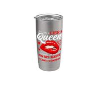 Libra Queen Septiembre Octubre Cumpleaños Libra Zodiaco Signo Labios Vaso térmico de acero inoxidable de doble pared