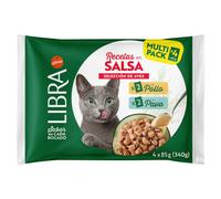 Libra Recetas en Salsa alimento húmedo para gato - Atún y salmón - Cantidad: PACK 4 x 85 g