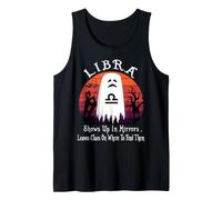 Libra Retro Ghost Zodiac Sign Funny Halloween Costume Camiseta sin Mangas