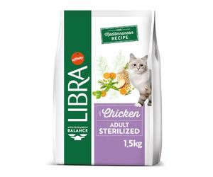 Libra Sterilized - Pienso para gatos esterilizados - Pollo - Cantidad: 1,5 kg