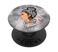 Librarian Motif Libary Books For Bookworm & Teacher Reading PopSockets PopGrip Adhesivo